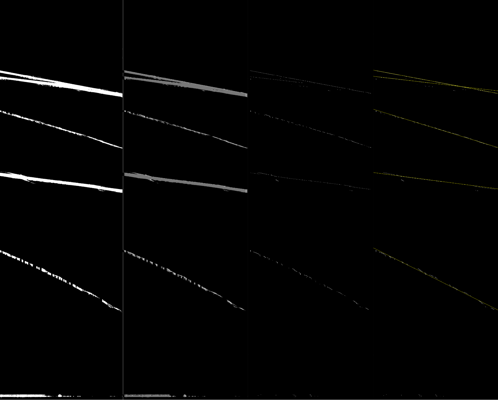 Lines showing runners' paths through the frame